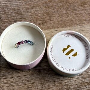 Bomb Party Rainbow CZ Ring – Size 8